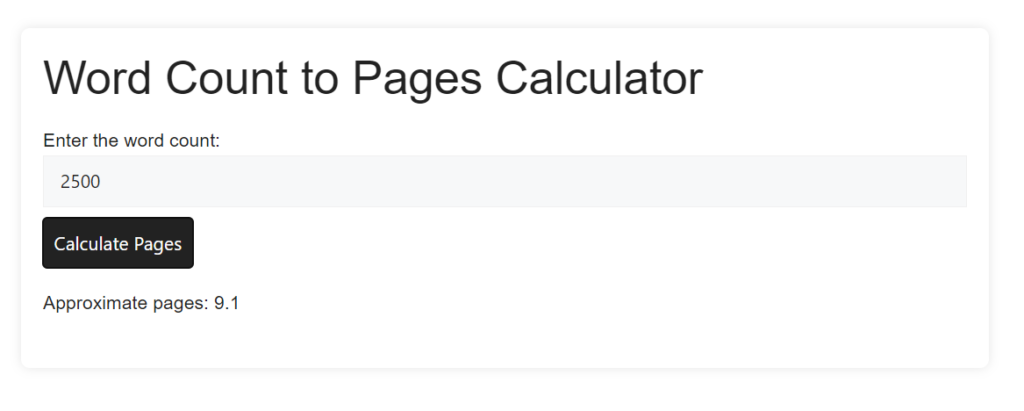Words Per Page Counting Tool