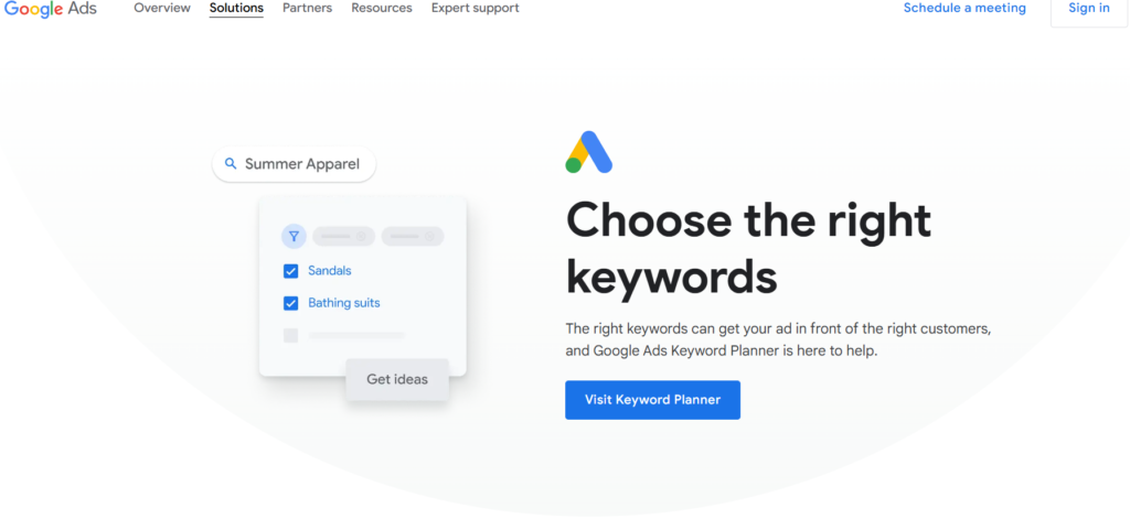 google keyword planner