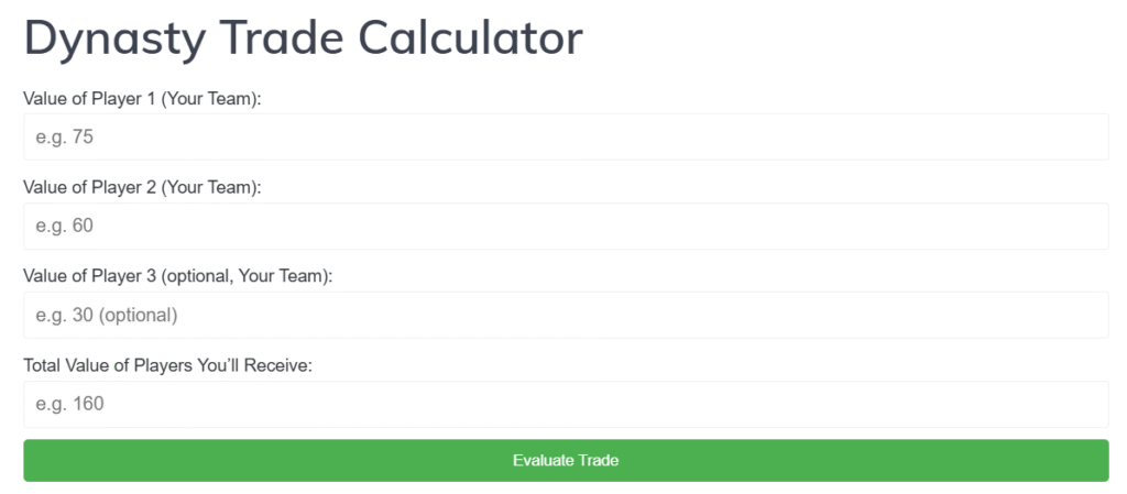 Dynasty Trade Calculator