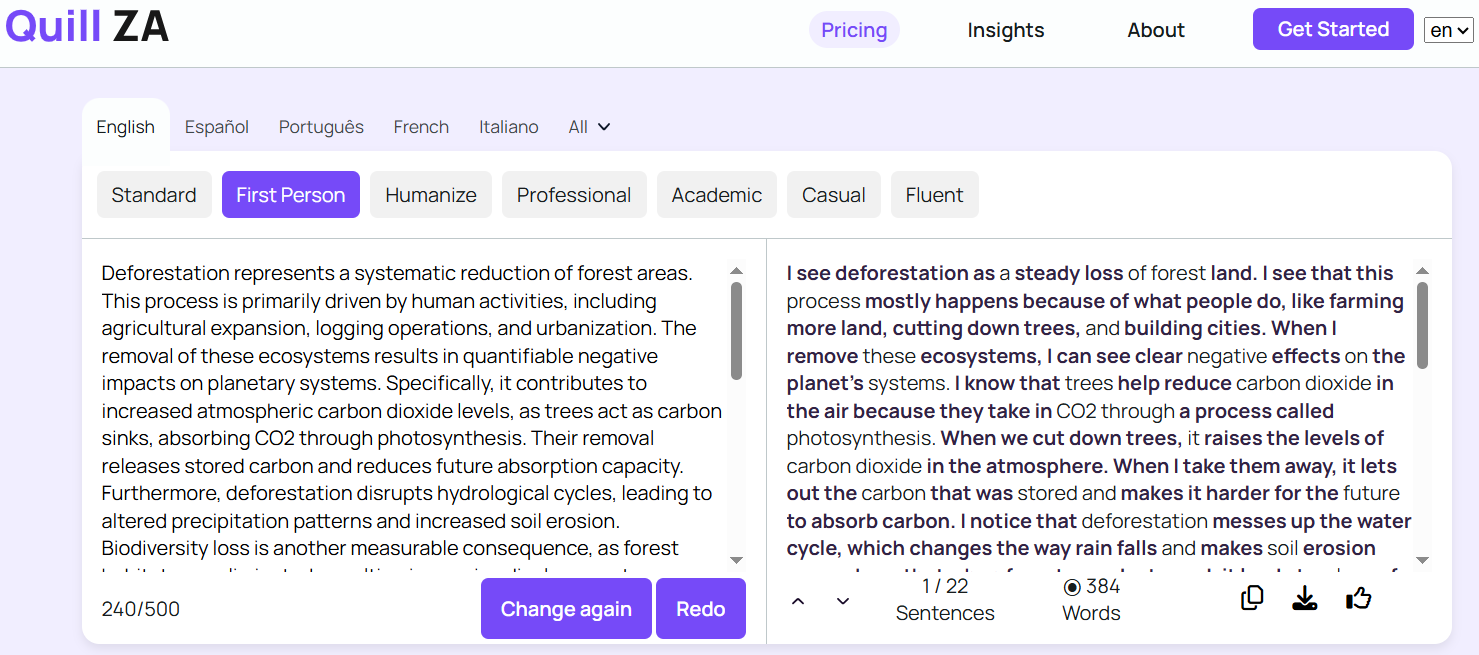 ChatGPT's raw output into human-like writing